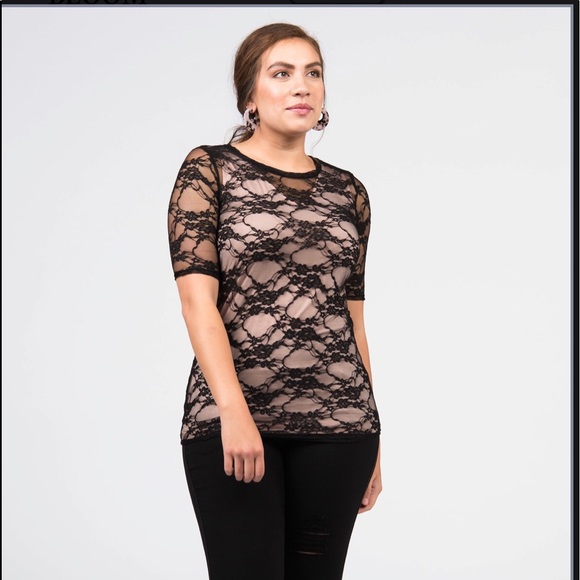 🎴 Fitted Lace Tee Black XL Agnes & Dora - Picture 3 of 8